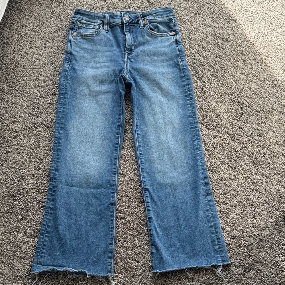American Eagle Next Level Stretch High-Rise Kick Boot Cropped Jeans 00Short